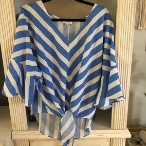 Boutique bought striped top with front tie detail.